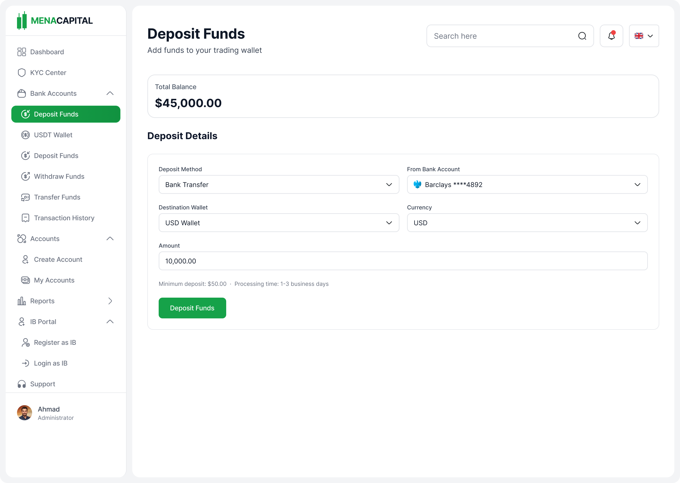 MENA CapitalDeposit Funds
