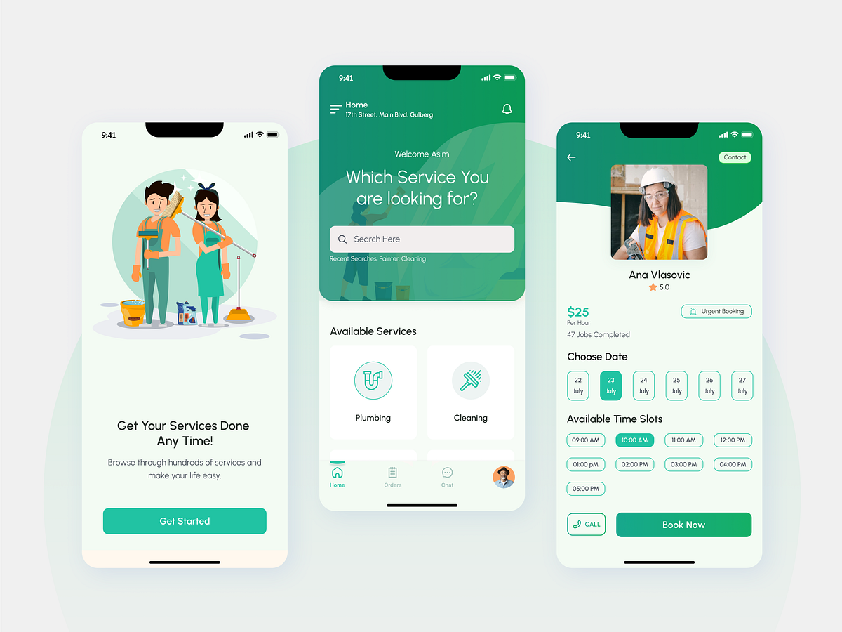 Home services booking app